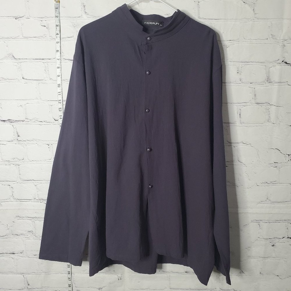 Incerun Collarless Long Sleeve Shirt